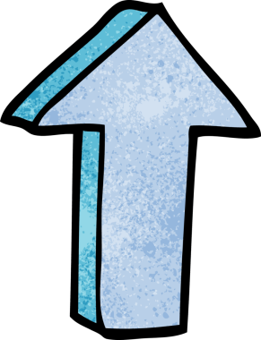 Bir insan tarafından çizilmiş karalama oku.