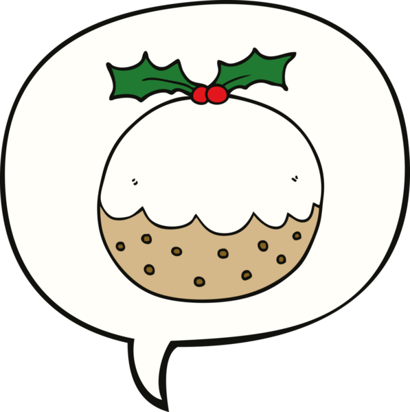 Bir insan tarafından çizilmiş konuşma balonlu puding.