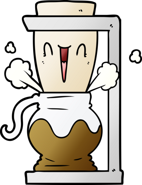 bir insan tarafından çizilmiş çizgi film filtresi kahve makinesi