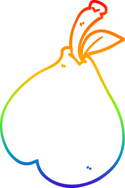 gökkuşağı gradyan çizgi çizimi bir insan tarafından çizilmiş armut karikatürü