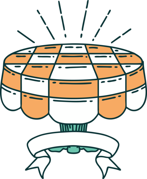 Bir insan tarafından çizilmiş dövmeli kafe tabelalı parşömen.