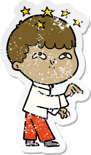 Bir çizgi filmin sıkıntılı çıkartması Bir insan tarafından çizilmiş hayret verici bir çocuk