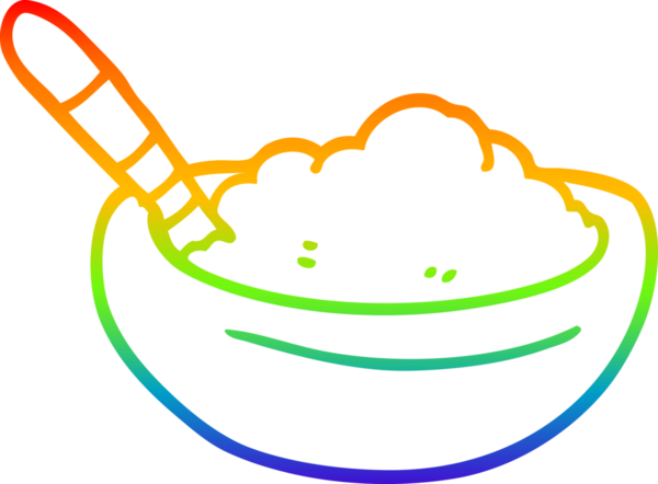 gökkuşağı gradyanı çizimi bir insan tarafından çizilmiş bir polenta tabağı