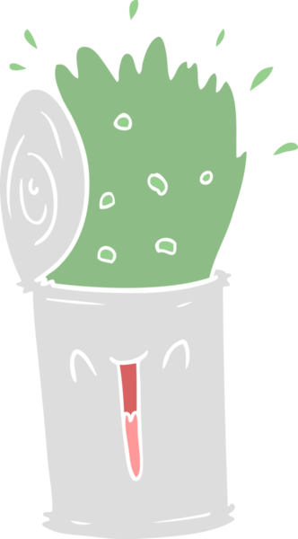 Düz renkli çizgi film. Mutlu patlayan çorba bir insan tarafından çizilmiş.