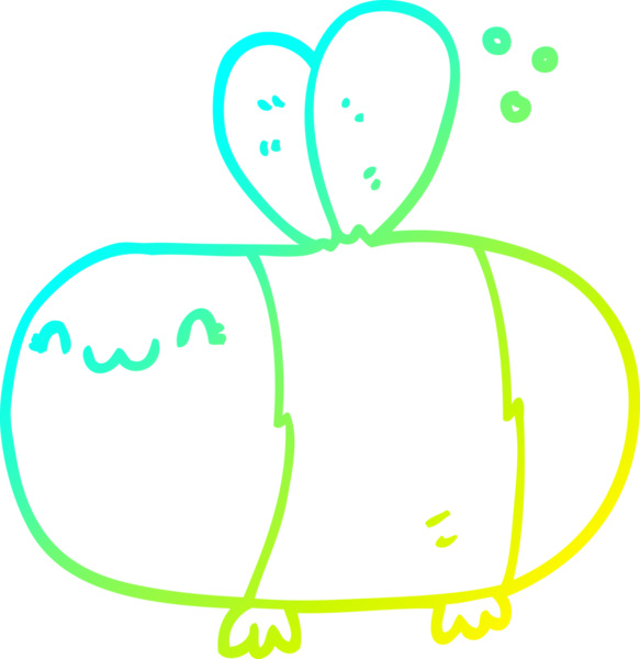 Bir insan tarafından çizilmiş bir çizgi filmin soğuk gradyan çizimi