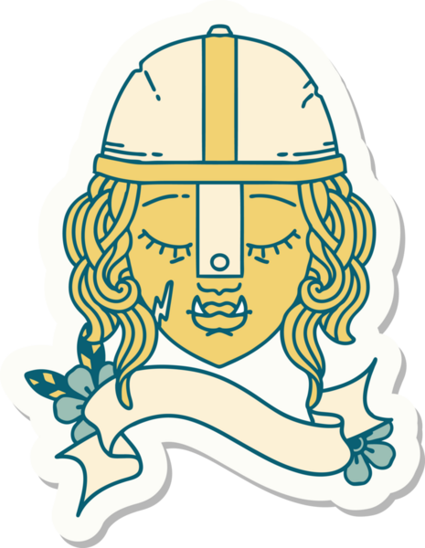 Bir insan tarafından çizilmiş Ork Savaşçısı karakterinin çıkartması.