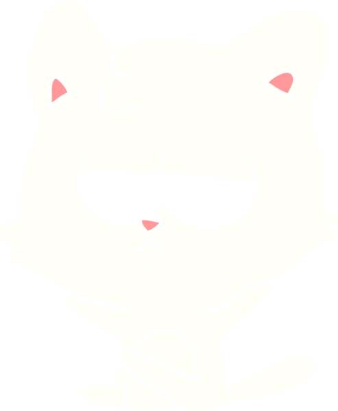 Sıkıcı düz renkli çizgi film kedisi bir insan tarafından çizildi