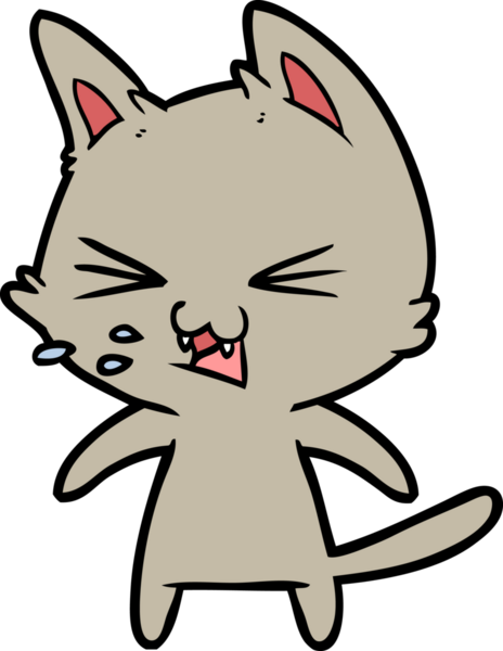 Bir insan tarafından çizilmiş kedi tıslaması.