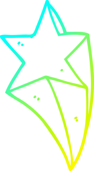 Bir insan tarafından çizilmiş bir çizgi film yıldızının soğuk gradyan çizimi.