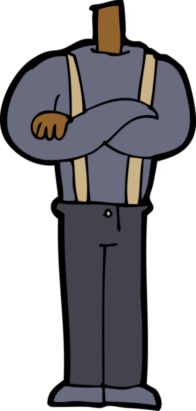 katlanmış kollu karikatür gövdesi (bir insan tarafından çizilen ve eşleştirilen karikatürler)