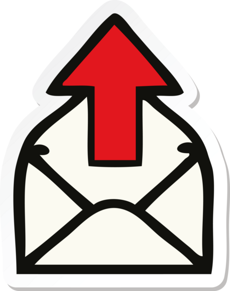 Bir insan tarafından çizilmiş şirin bir e-posta etiketi.