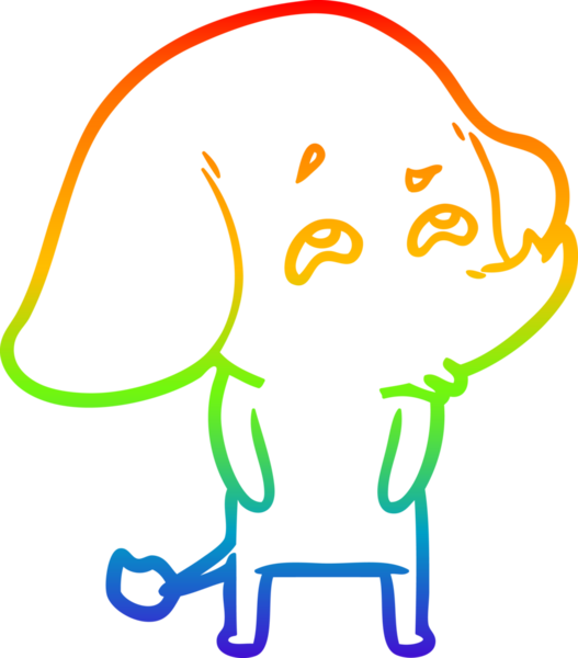 gökkuşağı gradyan çizimi bir insan tarafından çizilmiş bir fil karikatürü