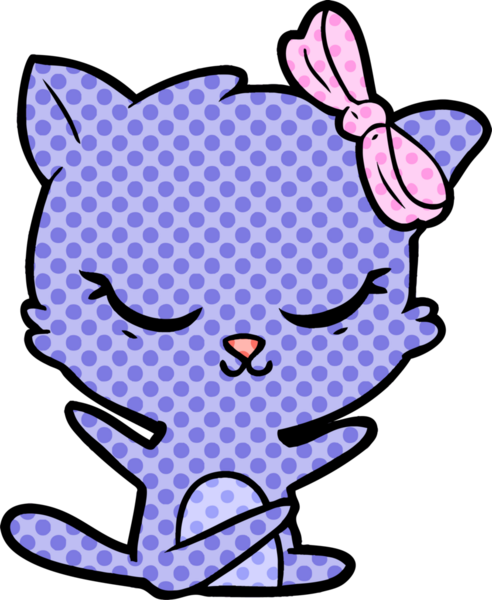 Bir insan tarafından çizilmiş sevimli çizgi film kedisi.