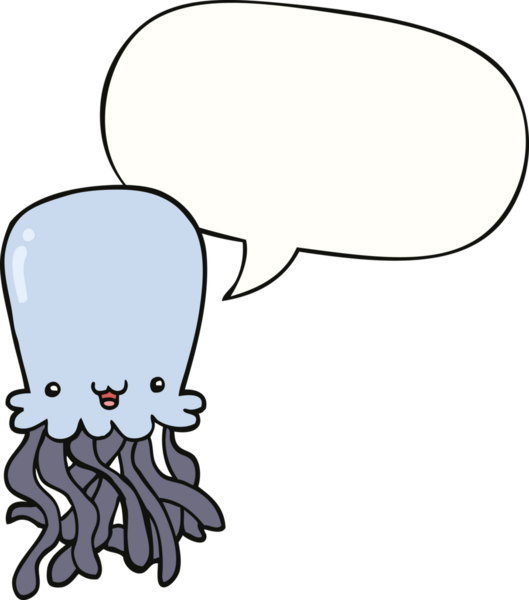 bir insan tarafından çizilmiş konuşma baloncuklu ahtapot.