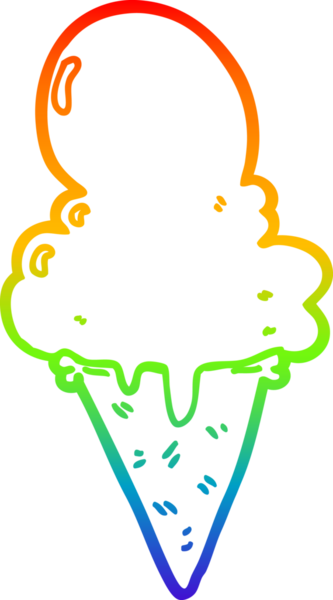 gökkuşağı gradyanı çizimi bir insan tarafından çizilmiş dondurma çizgi filmi