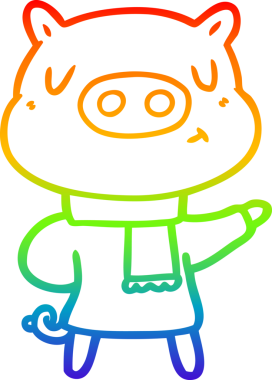 Bir insan tarafından çizilmiş kışın giydirilmiş çizgi film karakteri çizimi.