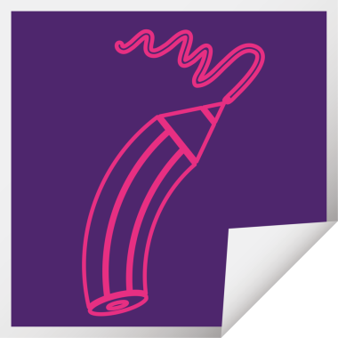 Bir insan tarafından çizilmiş bir çizgi kare soyma etiketi.