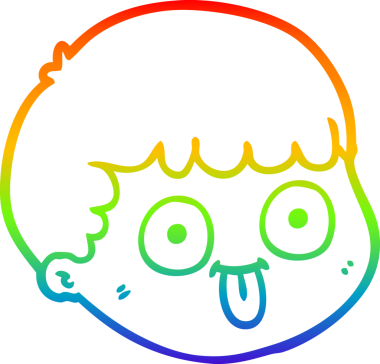 gökkuşağı gradyan çizgi çizimi bir insan tarafından çizilmiş bir erkek yüzü