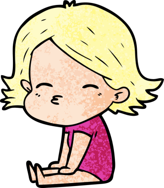 Bir insan tarafından çizilmiş çizgi filmdeki kadın.