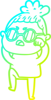 Bir insan tarafından çizilmiş bir çizgi filmin soğuk gradyan çizimi.