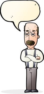 Bir insan tarafından çizilen konuşma baloncuğuyla yaşlı bir adamı sinirlendiren çizgi film.