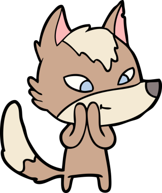 Bir insan tarafından çizilmiş dost canlısı bir kurt.