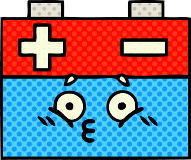 Bir insan tarafından çizilmiş bir araba aküsünün çizgi romanı.