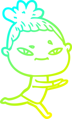 Bir insan tarafından çizilmiş bir karikatür kadın çizimi.