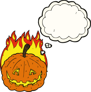 Bir insan tarafından çizilmiş düşünce baloncuğuyla sırıtan çizgi film.