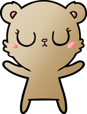 Bir insan tarafından çizilmiş barışçıl çizgi film ayısı.