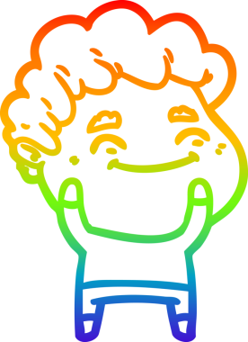 Bir insan tarafından çizilmiş gökkuşağı gradyan çizgi çizimi.