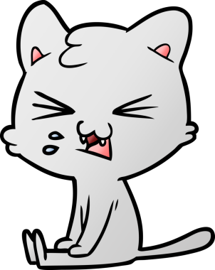 Bir insan tarafından çizilmiş kedi tıslaması.