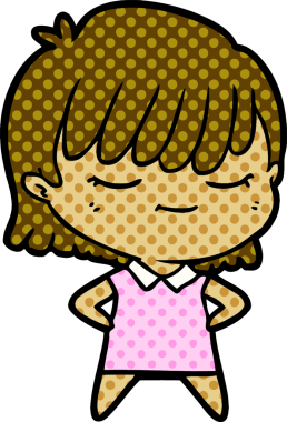 Bir insan tarafından çizilmiş karikatür kadın.