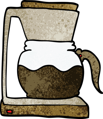 bir insan tarafından çizilmiş karalama kahve makinesi.