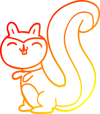 Bir insan tarafından çizilmiş mutlu bir sincap çizimi.