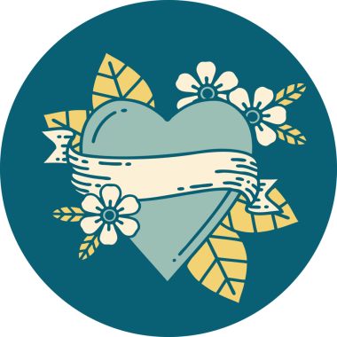 Bir insan tarafından çizilmiş kalp ve bayrağın ikonik dövme şekli