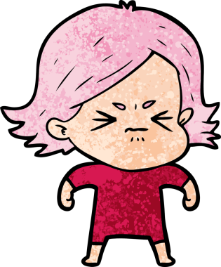 Bir insan tarafından çizilmiş kızgın bir kadın.