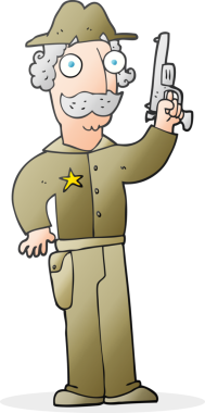 Bir insan tarafından çizilmiş karikatür şerifi.