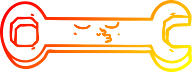 Bir insan tarafından çizilmiş çizgi film anahtarının sıcak gradyan çizimi