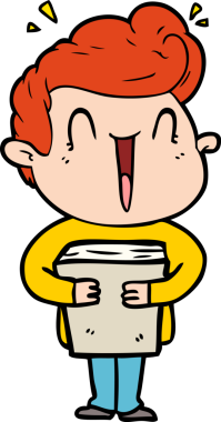 Bir insan tarafından çizilmiş heyecanlı bir çizgi film.