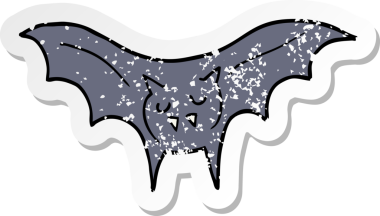 Bir insan tarafından çizilmiş vampir bir yarasanın sıkıntılı çıkartması.