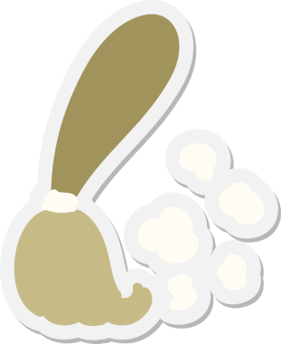 Bir insan tarafından çizilmiş geleneksel süpürge sopası çıkartması