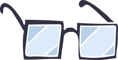 bir insan tarafından çizilmiş karikatür kare gözlüğü.