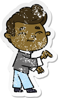 Bir insan tarafından çizilmiş mutlu bir çizgi film karakterinin sıkıntılı çıkartması.