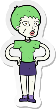 Bir insan tarafından çizilmiş bir cadılar bayramı kızına ait etiket.