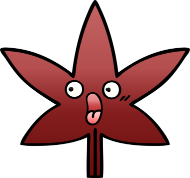 Bir insan tarafından çizilen güz yaprağının gölgelenmiş karikatürü