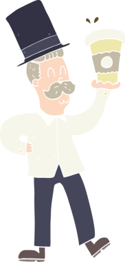 Bir insan tarafından çizilmiş kahve fincanı olan düz renk çizimi.