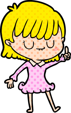 Bir insan tarafından çizilmiş karikatür kadın.