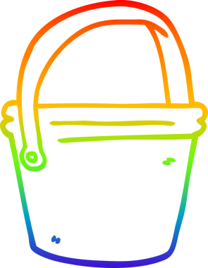 gökkuşağı gradyan çizgi çizimi bir insan tarafından çizilmiş bir kova