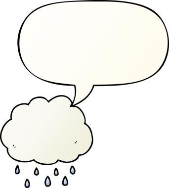 bir insan tarafından çizilmiş, konuşma baloncuklu çizgi film yağmur bulutu.